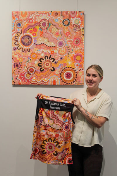 Alisha F with St Kevins GAC jersey 2026